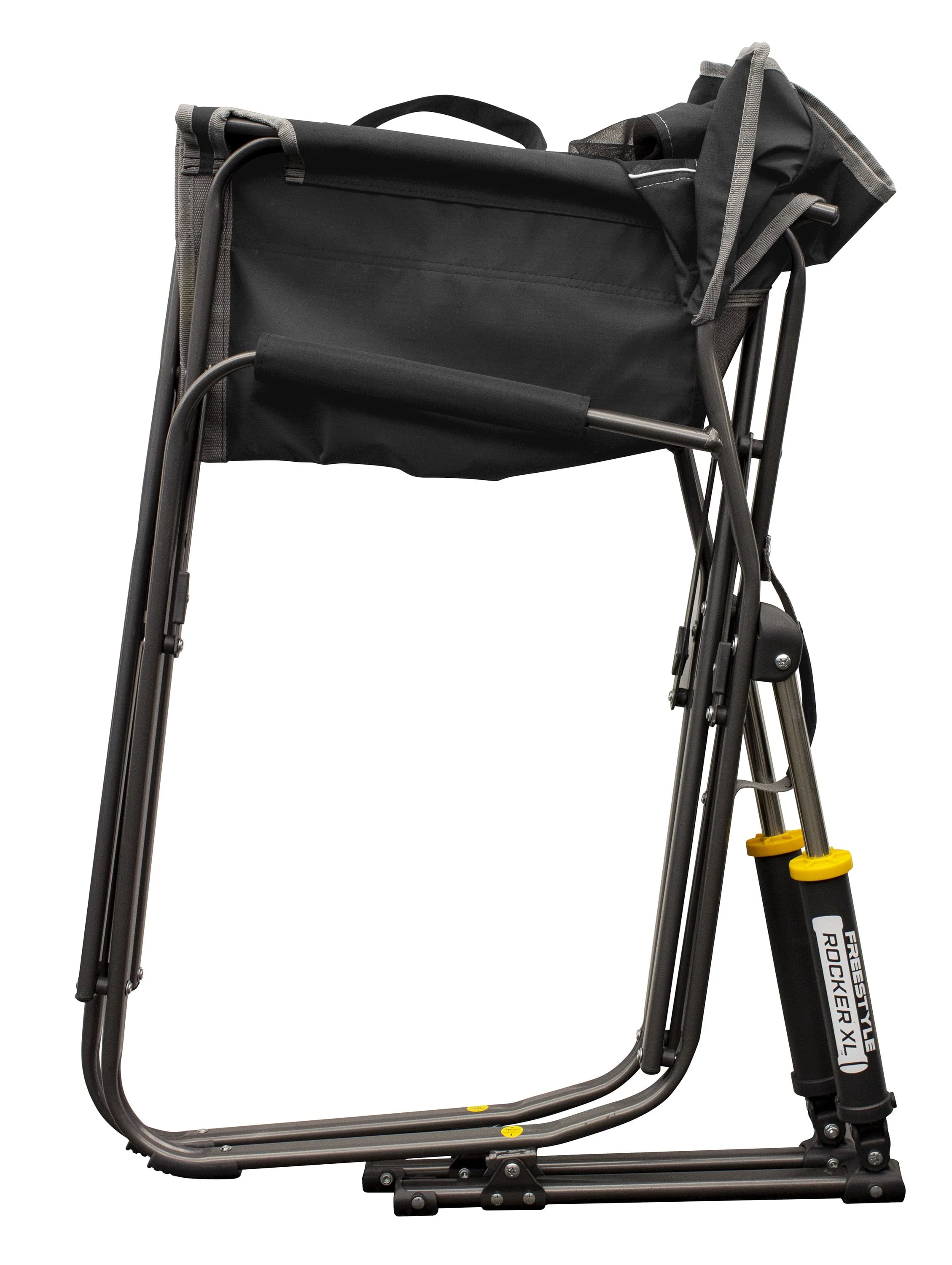 GCI Outdoor Freestyle Rocker XL Heavy Duty Portable Folding Camping Chair, Pewter Gray