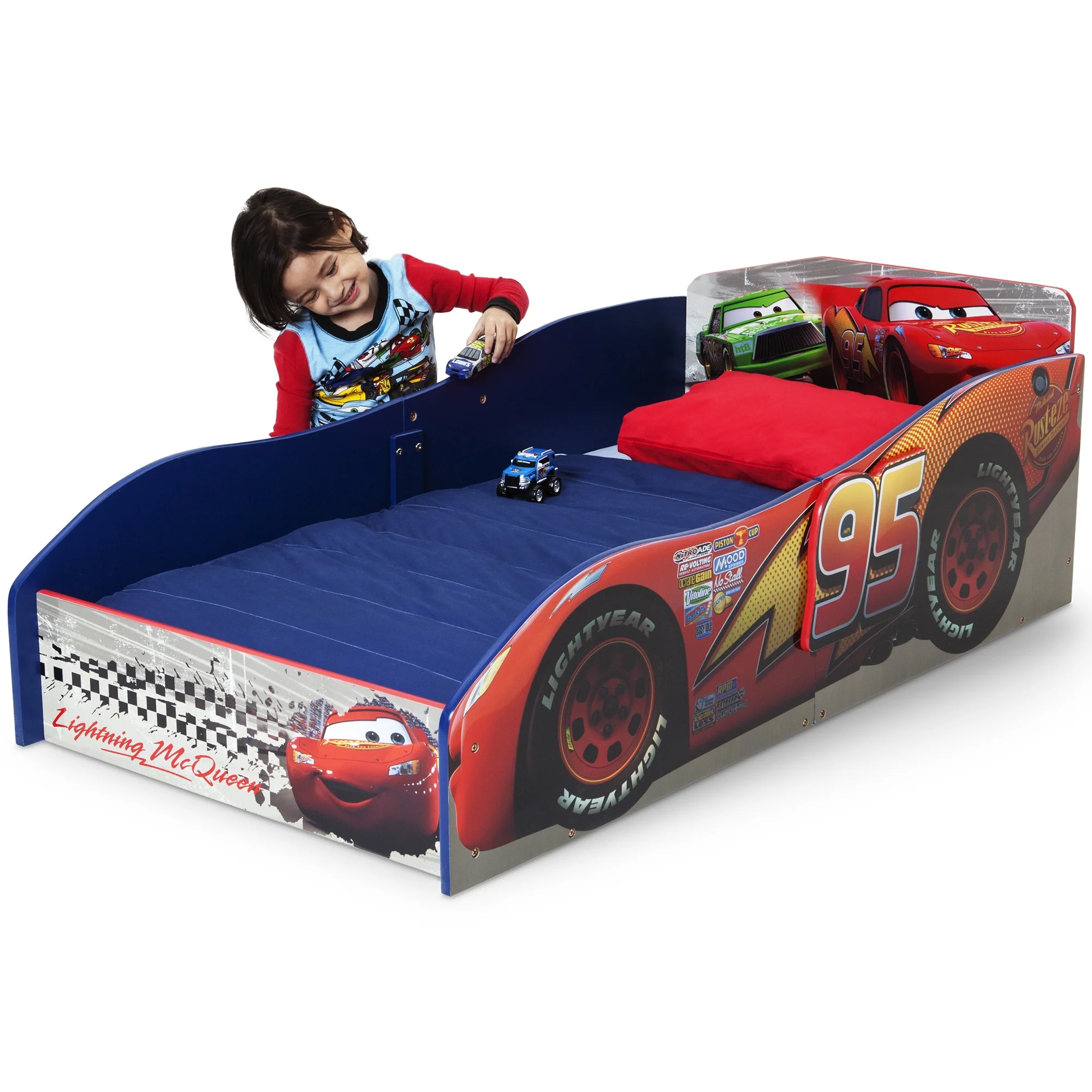 Disney/Pixar Cars Wooden Toddler Bed by Delta Children, Greenguard Gold Certified, Red