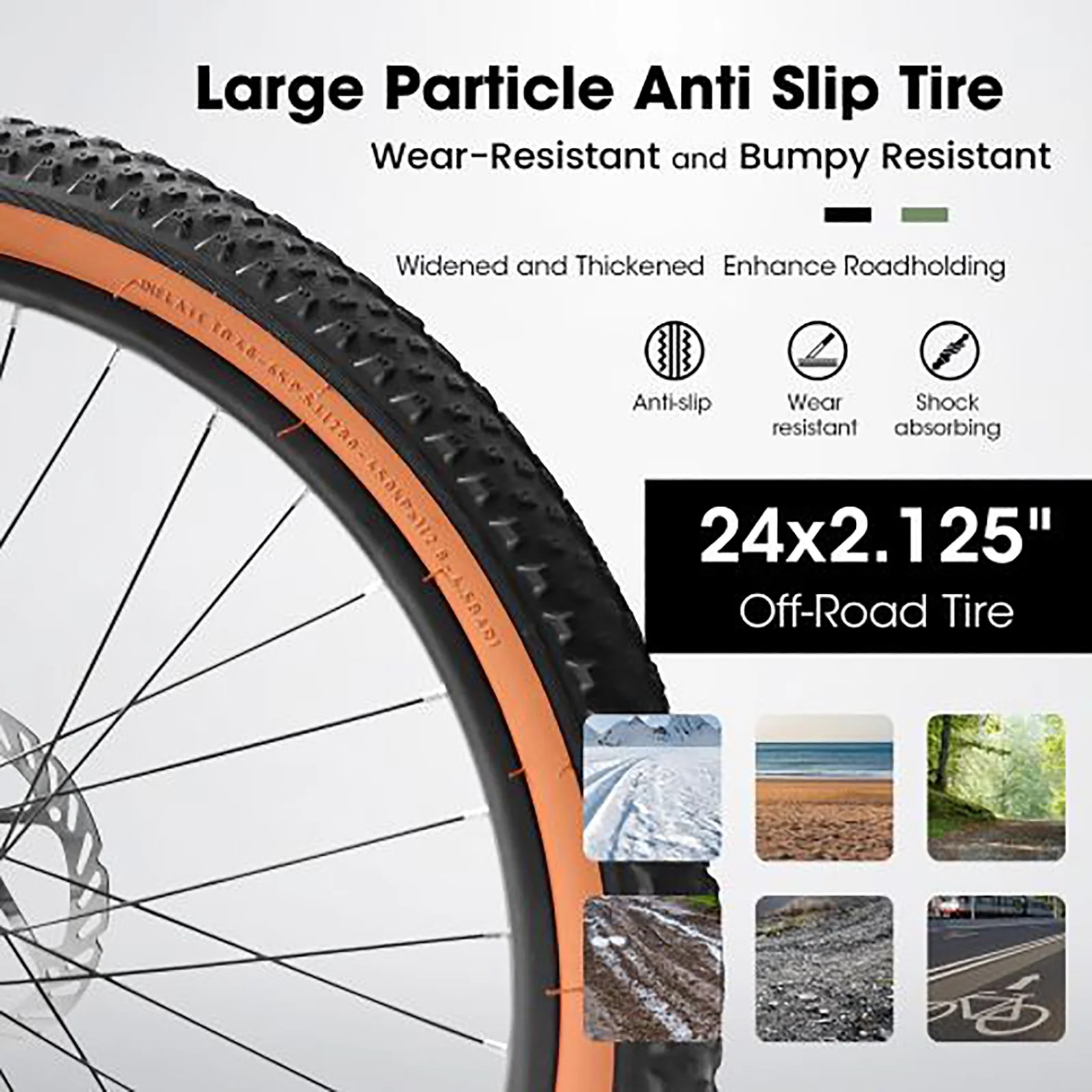 24 Inch Mountain Bike for Teenagers, High Carbon Steel Frame, Dual Full Suspension Mountain Bike, Mountain Tire, 21 Speed Mens Womens Outdoor Cycling, Birthday Gifts