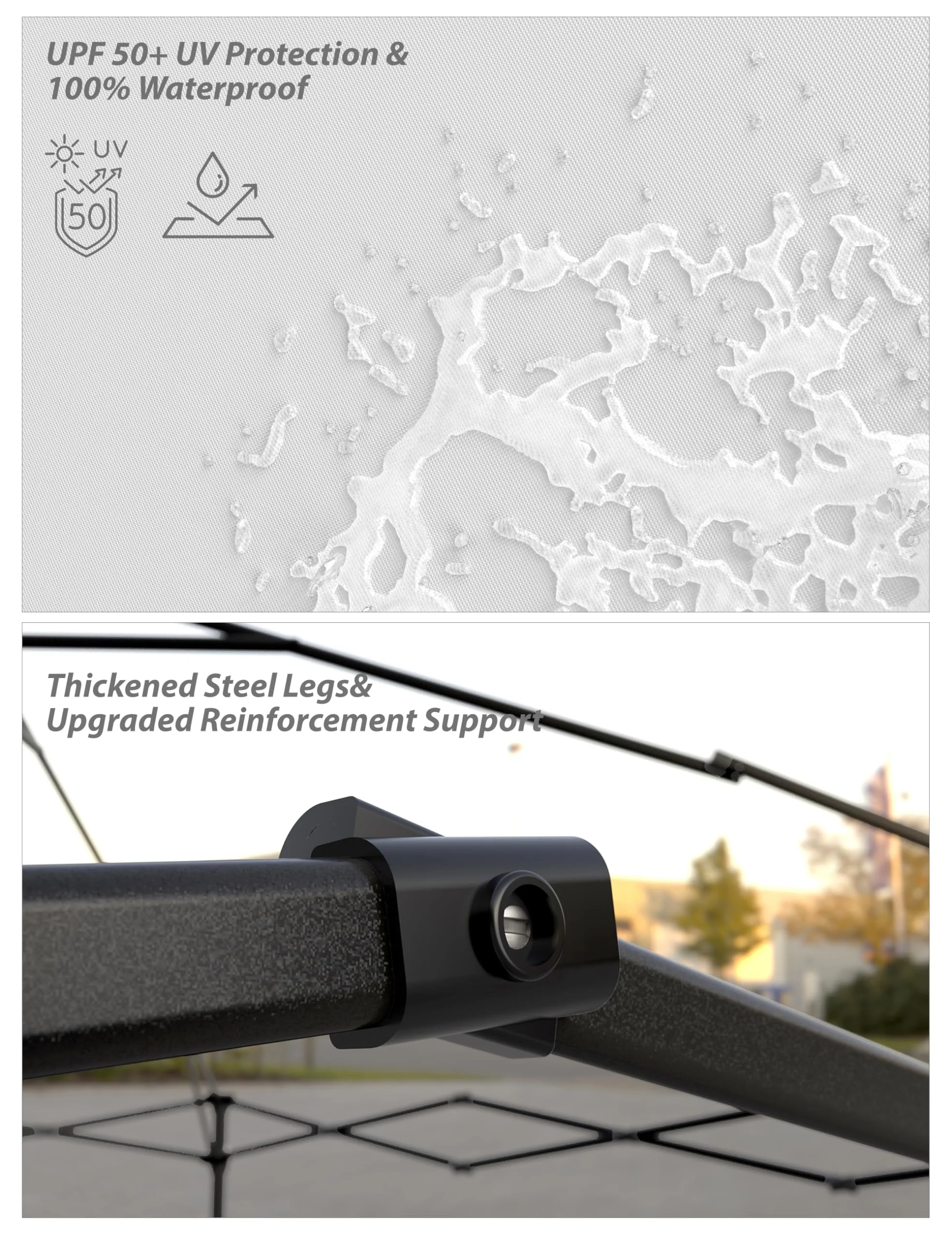 10x10 ft Pop Up Canopy with 4 Removable Sidewalls and Windows, 3 Adjustable Heights Commercial Shelter, Portable Enclosed Instant Tent with Wheeled Carry Bag, Waterproof Outdoor Gazebo, 7 Colors Avail