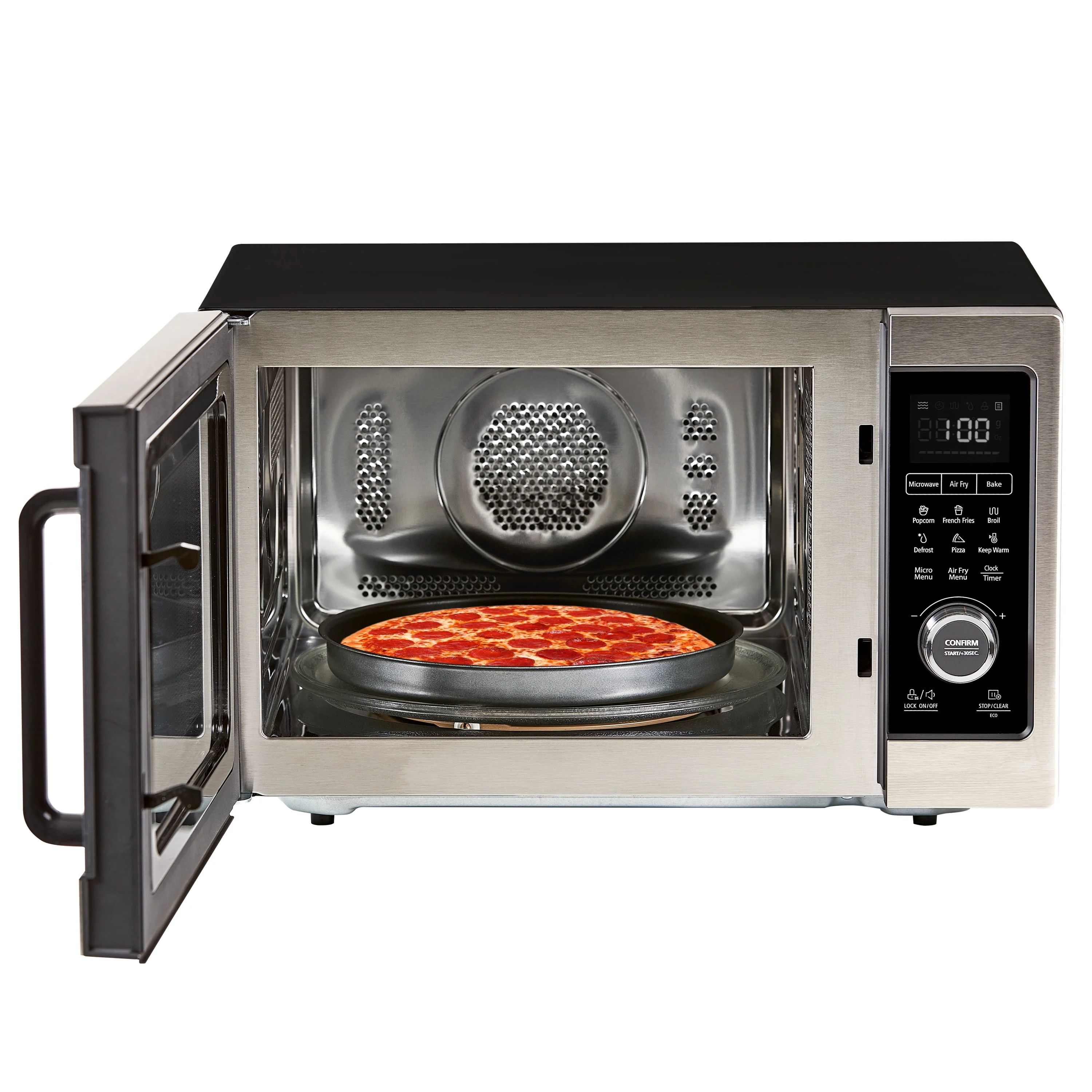 PowerXL Microwave Air Fryer Plus, Stainless Steel / Black, 1cu. ft.