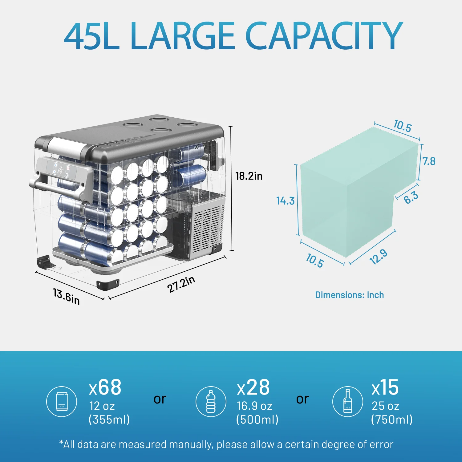 Alpicool CF55 Portable Refrigerator 12 Volt Car Freezer 58 Quart(55 Liter) Vehicle, Car, Truck, RV, Boat, Mini fridge freezer for Driving, Travel, Fishing, Outdoor -4��F to 68��F