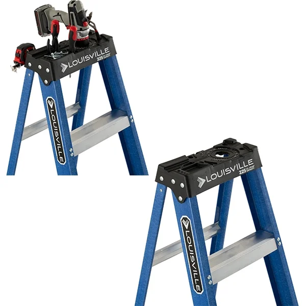 Louisville Ladder 4' Fiberglass Step Ladder, 8' Reach, 225-lb Capacity, W-3217-04