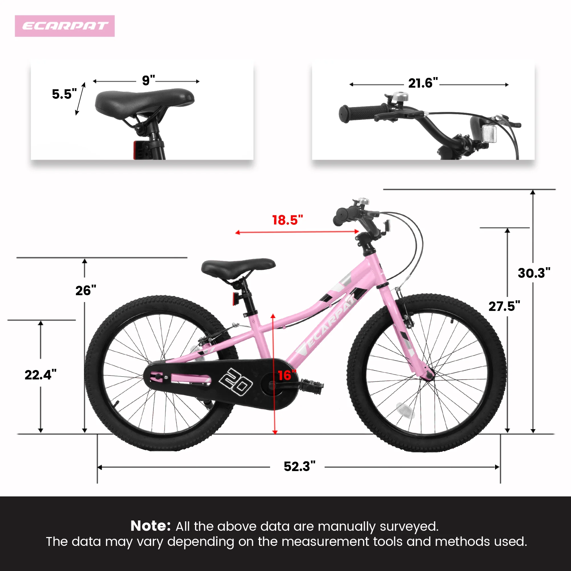 Ambifirner 20 Inch BMX Style Bike, Hi-Ten Carbon Steel Frame with Front V-Brake & Rear Coaster Brake, Easy Assembly, Adjustable Seat for Learning Riders (Blue)