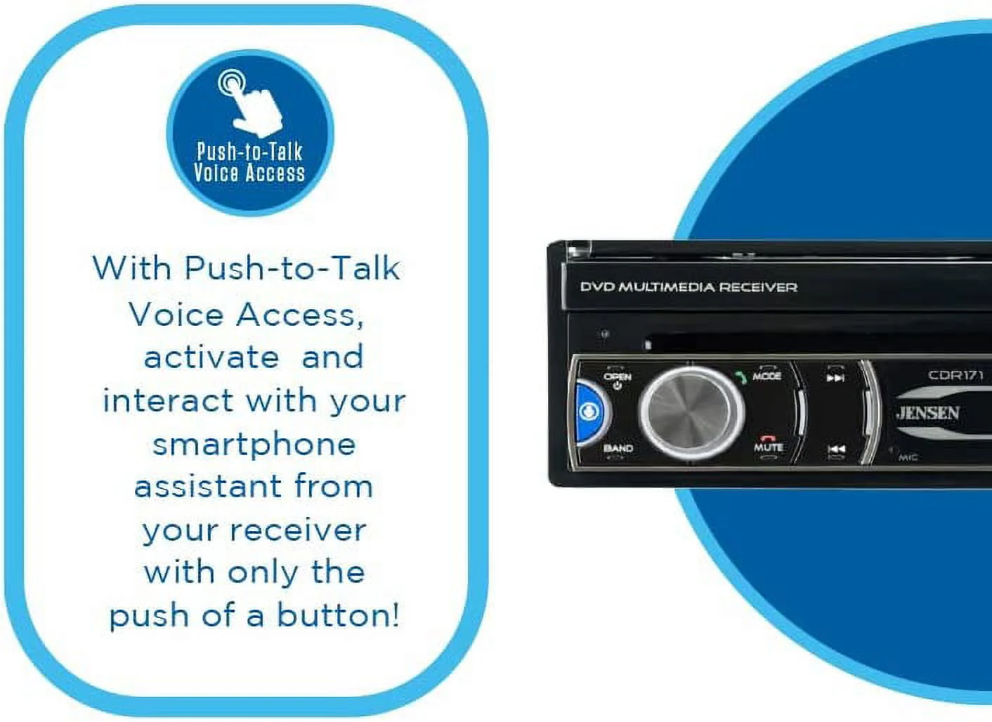 JENSEN CDR171 7 inch Single DIN Car Stereo Radio | AM/FM Motorized Flip Out LED Media Touch Screen