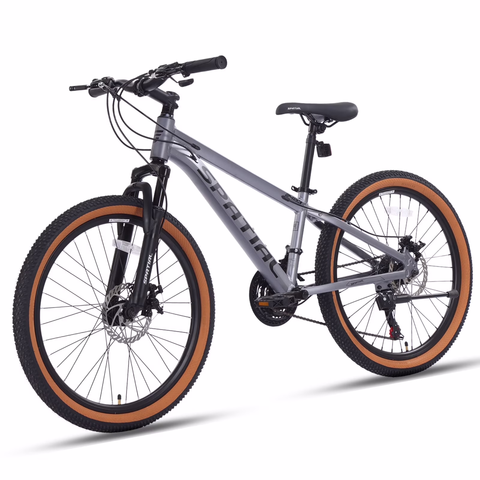 SPATIAL 24 inch Mountain Bicycle for Teenagers,21-Speed Gears MTB Mountain Bikes,Aluminum Frame Dual Disc Brakes