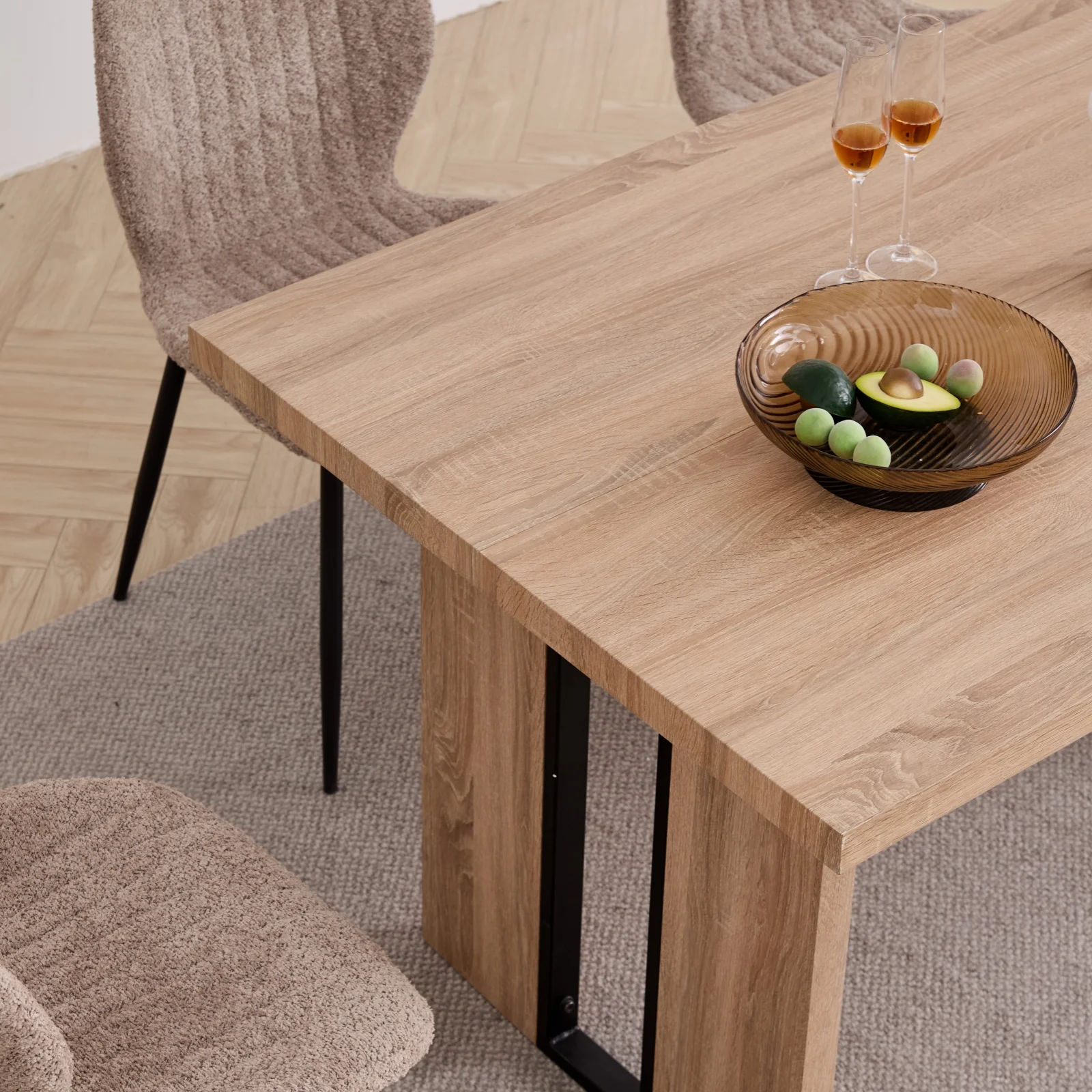 5pcs Rectangle Dining Table Chairs Set for 4, 63